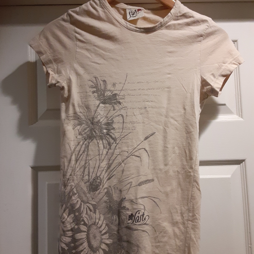Lost Printed Floral Womens T-Shirt on light brown
